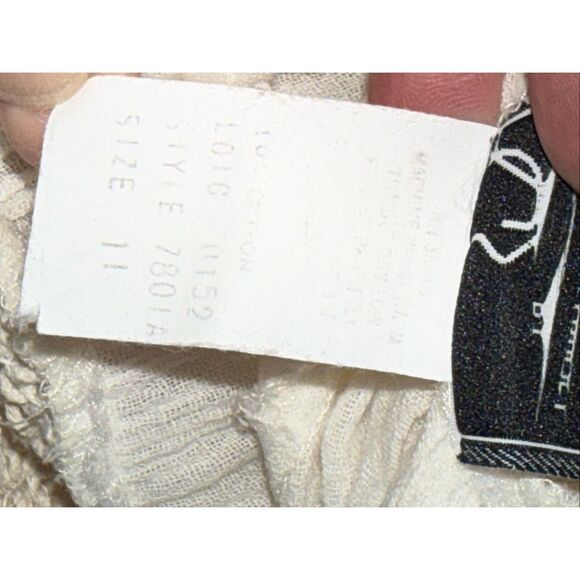 Vintage Danuta Kraft San Francisco White Boho Prairie Maxi Dress – Crochet Flora - Picture 14 of 14